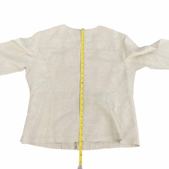 Chico's 100% Linen Zip Up Jacket, Size 1 (US M) - Picture 8 of 9